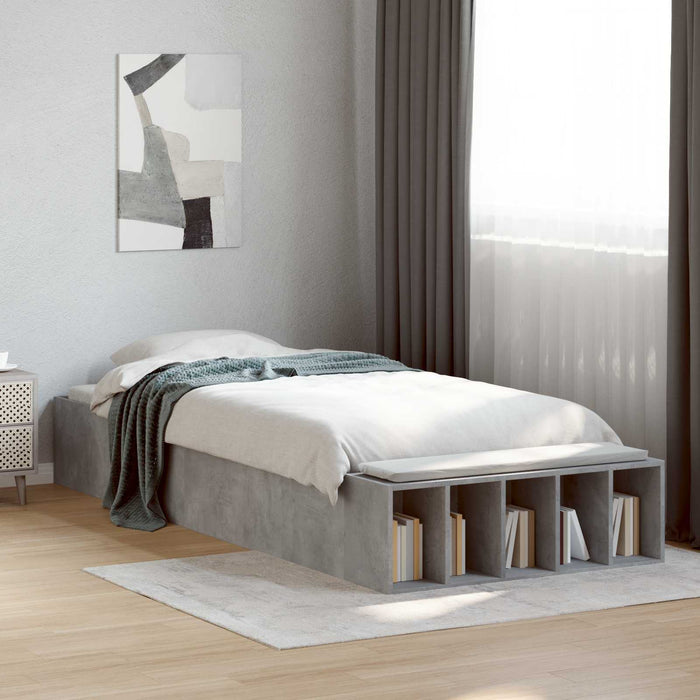 Cadru de pat cu depozitare Gri Beton 80 x 200 cm Lemn prelucrat WALTI