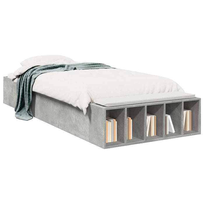 Cadru de pat cu depozitare Gri Beton 80 x 200 cm Lemn prelucrat WALTI