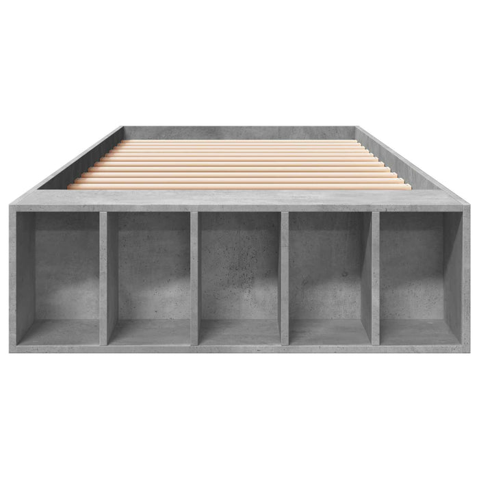 Cadru de pat cu depozitare Gri Beton 80 x 200 cm Lemn prelucrat WALTI