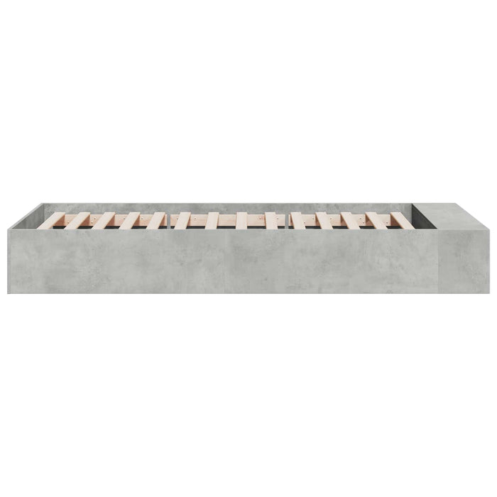 Cadru de pat cu depozitare Gri Beton 80 x 200 cm Lemn prelucrat WALTI