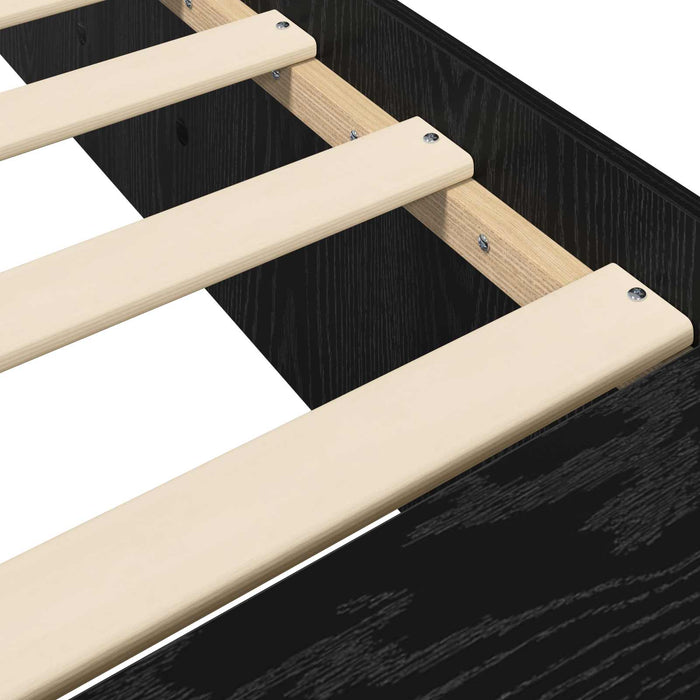 Cadru de pat cu depozitare cu raft Stejar Negru 80 x 200 cm WALTI