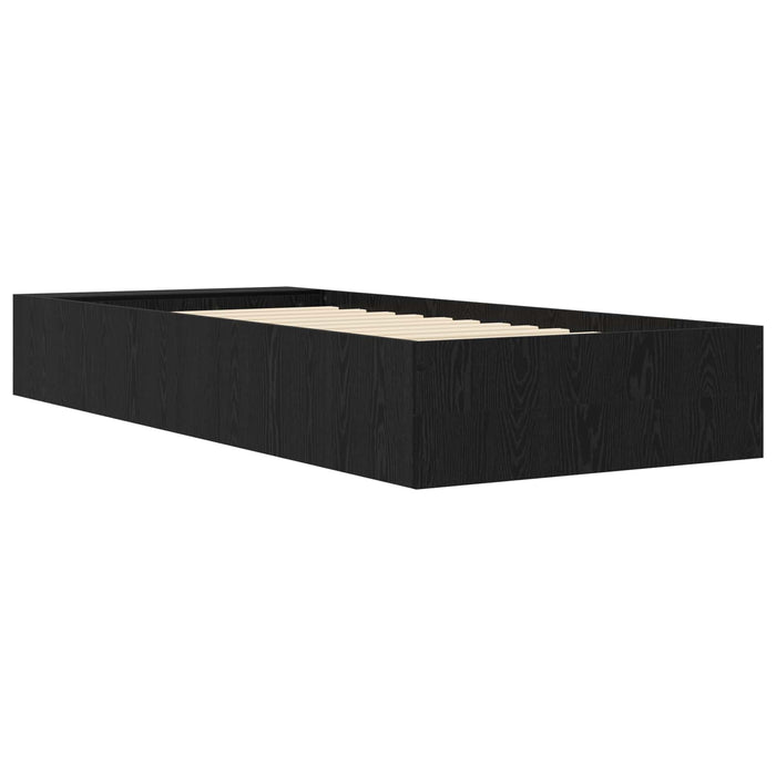 Cadru de pat cu depozitare cu raft Stejar Negru 80 x 200 cm WALTI