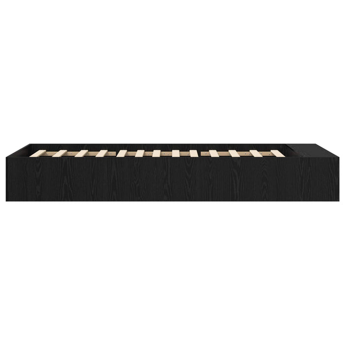 Cadru de pat cu depozitare cu raft Stejar Negru 80 x 200 cm WALTI