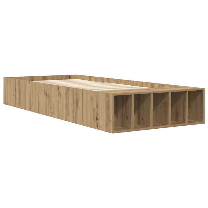 Cadru de pat cu depozitare cu raft Stejar artizanal 80 x 200 cm WALTI