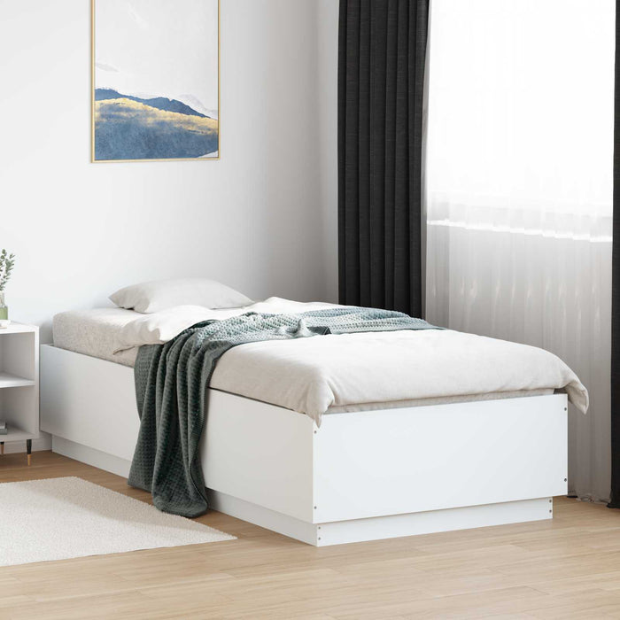 Cadru de pat cu LED cu benzi LED Alb 80 x 200 cm Lemn prelucrat WALTI