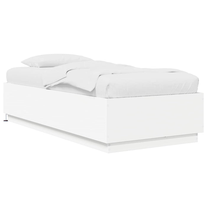 Cadru de pat cu LED cu benzi LED Alb 80 x 200 cm Lemn prelucrat WALTI