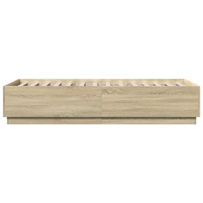 Cadru de pat cu LED Stejar Sonoma 80 x 200 cm Lemn prelucrat WALTI