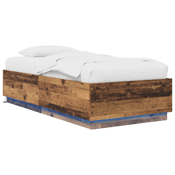 Cadru de pat cu LED Lemn vechi 80 x 200 cm Lemn prelucrat WALTI