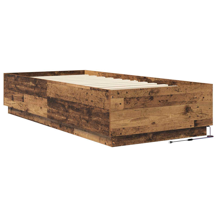Cadru de pat cu LED Lemn vechi 80 x 200 cm Lemn prelucrat WALTI