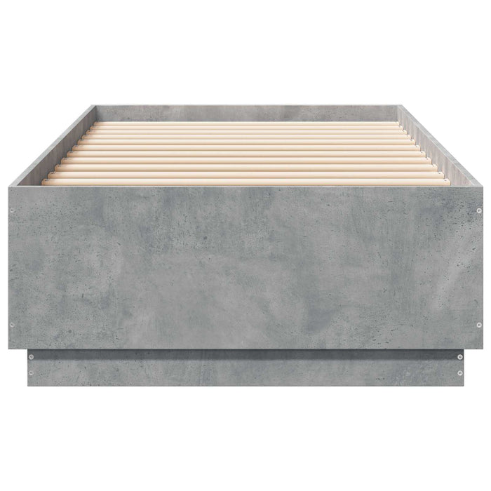 Cadru de pat cu LED Gri Beton 80 x 200 cm Lemn prelucrat WALTI