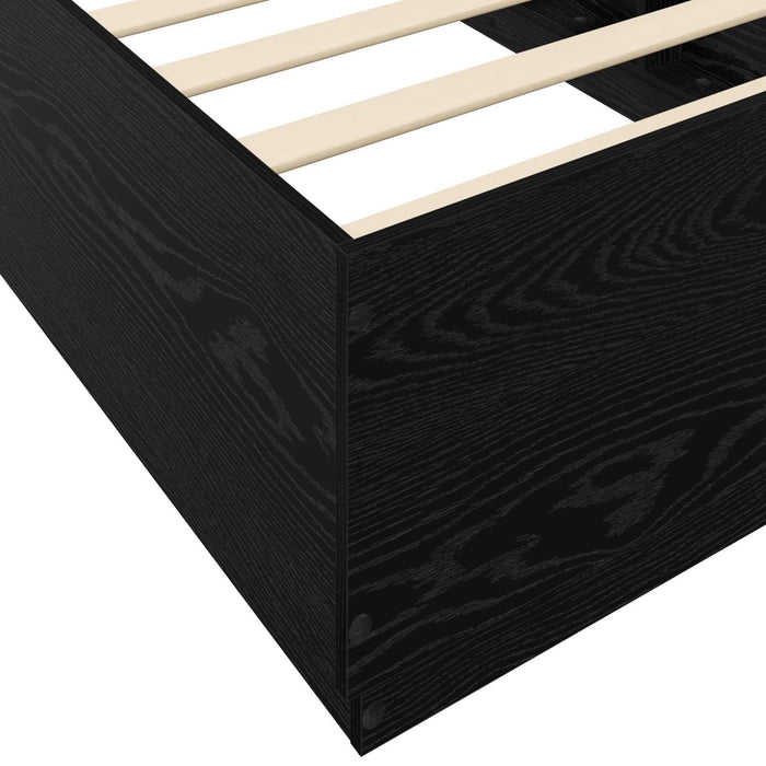 Cadru de pat cu LED Stejar Negru 80 x 200 cm Lemn prelucrat WALTI