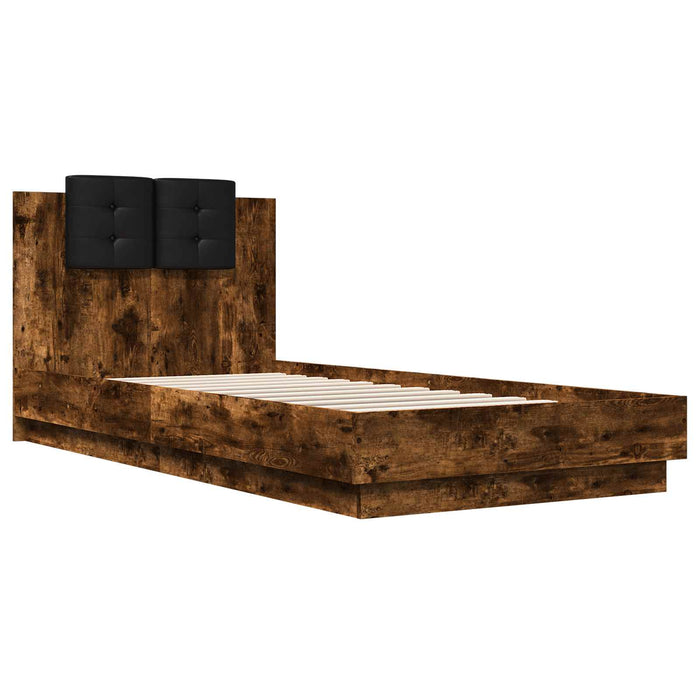Cadru de Pat cu Tăblie cu headboard Stejar fumuriu 80 x 200 cm WALTI