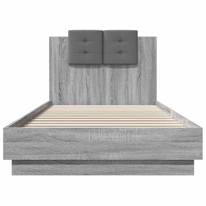 Cadru de Pat cu Tăblie Sonoma gri 80 x 200 cm Lemn prelucrat WALTI