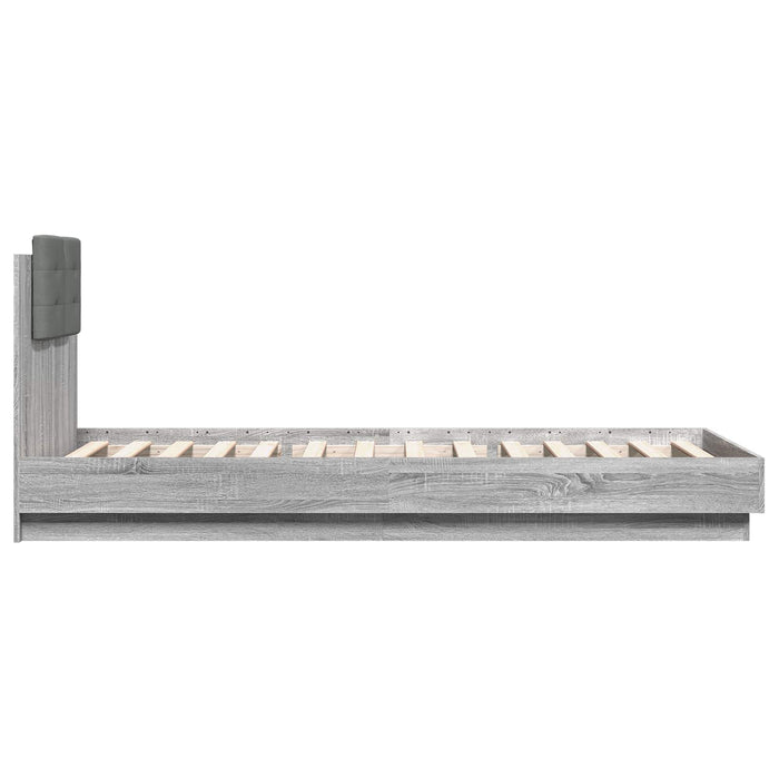 Cadru de Pat cu Tăblie Sonoma gri 80 x 200 cm Lemn prelucrat WALTI