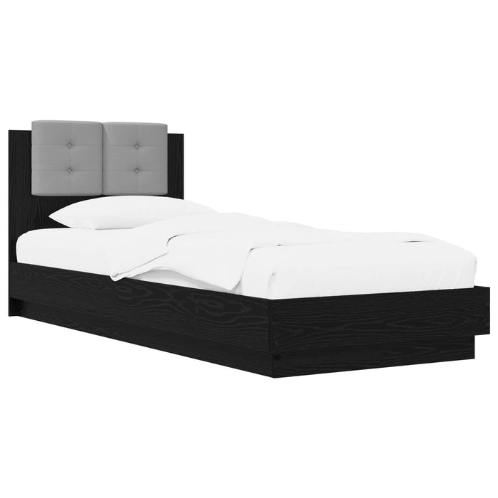Cadru de Pat cu Tăblie Stejar Negru 80 x 200 cm Lemn prelucrat WALTI