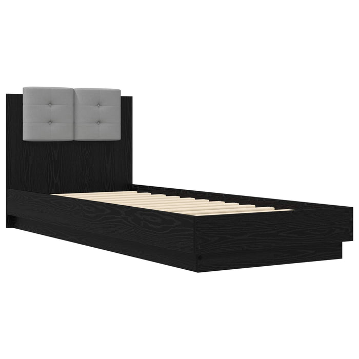 Cadru de Pat cu Tăblie Stejar Negru 80 x 200 cm Lemn prelucrat WALTI