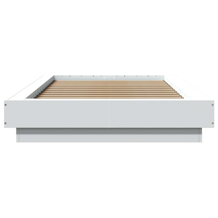 Cadru de pat cu LED cu benzi LED Alb 80 x 200 cm Lemn prelucrat WALTI