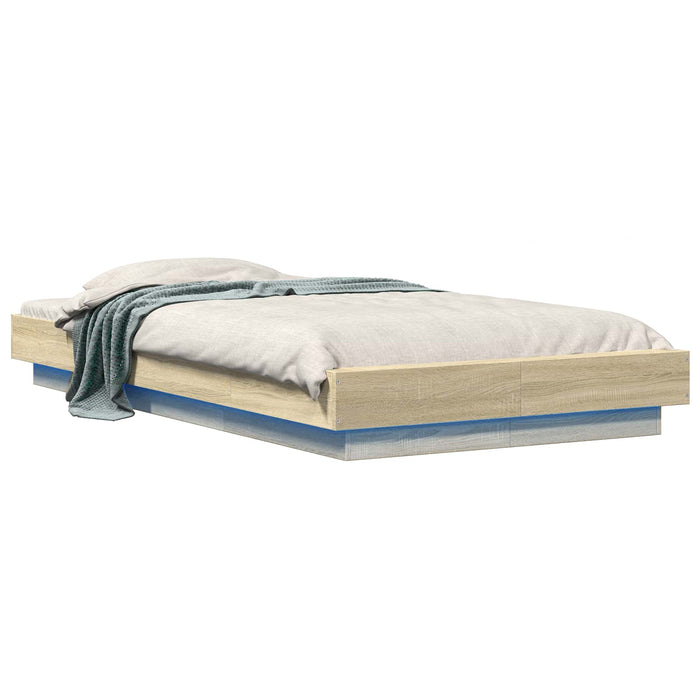 Cadru de pat cu LED Stejar Sonoma 80 x 200 cm Lemn prelucrat WALTI