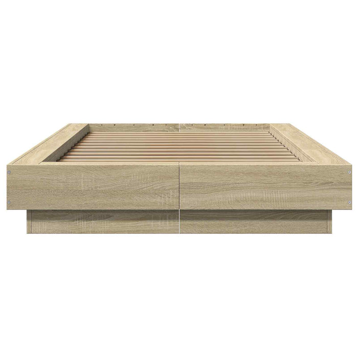 Cadru de pat cu LED Stejar Sonoma 80 x 200 cm Lemn prelucrat WALTI