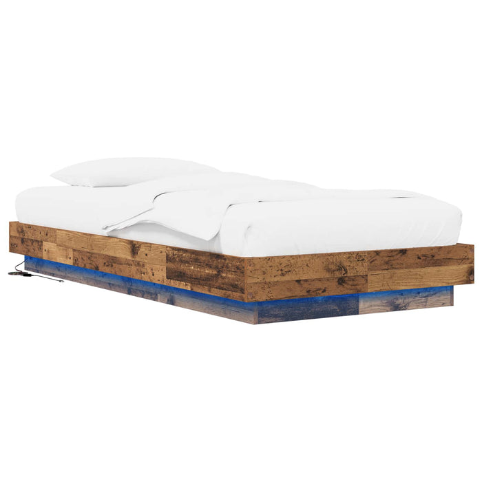 Cadru de pat cu LED Lemn vechi 80 x 200 cm Lemn prelucrat WALTI