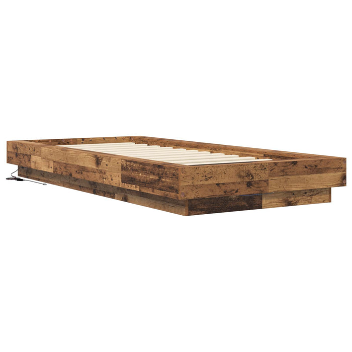 Cadru de pat cu LED Lemn vechi 80 x 200 cm Lemn prelucrat WALTI
