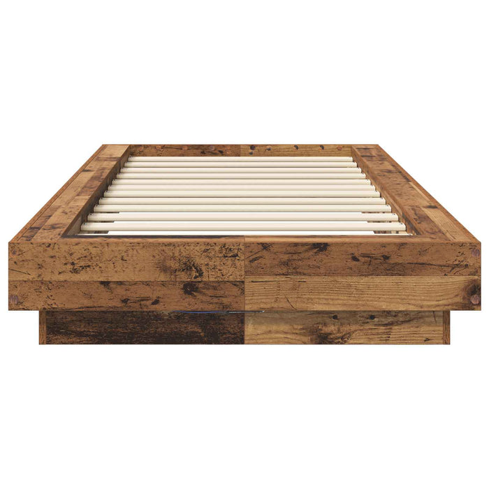 Cadru de pat cu LED Lemn vechi 80 x 200 cm Lemn prelucrat WALTI