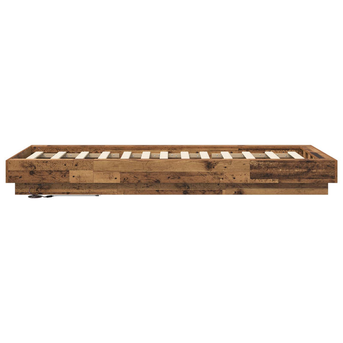 Cadru de pat cu LED Lemn vechi 80 x 200 cm Lemn prelucrat WALTI