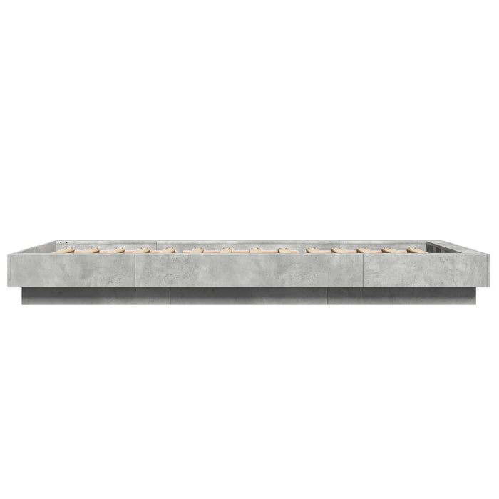 Cadru de pat cu LED Gri Beton 80 x 200 cm Lemn prelucrat WALTI