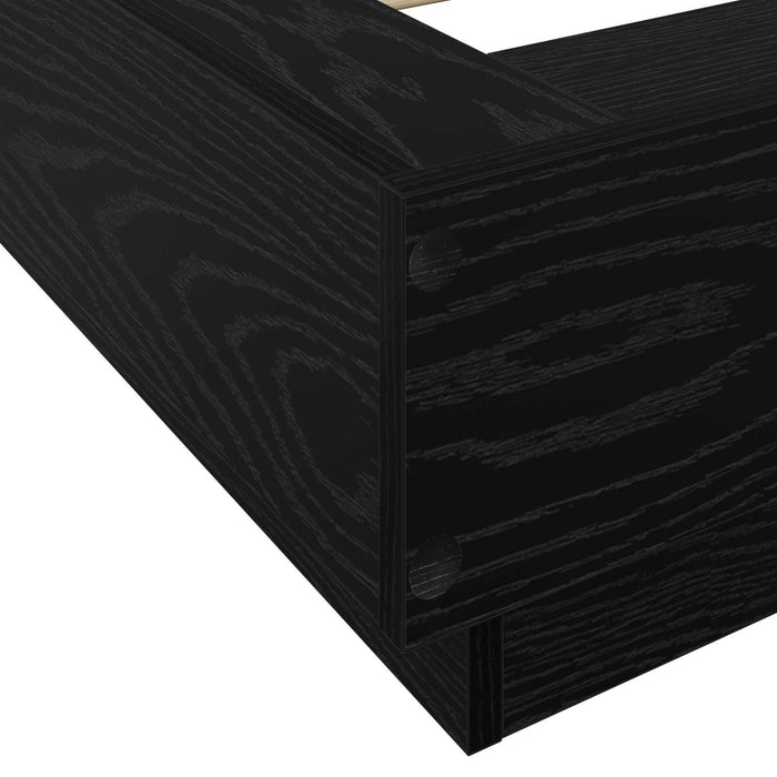 Cadru de pat cu LED Stejar Negru 80 x 200 cm Lemn prelucrat WALTI