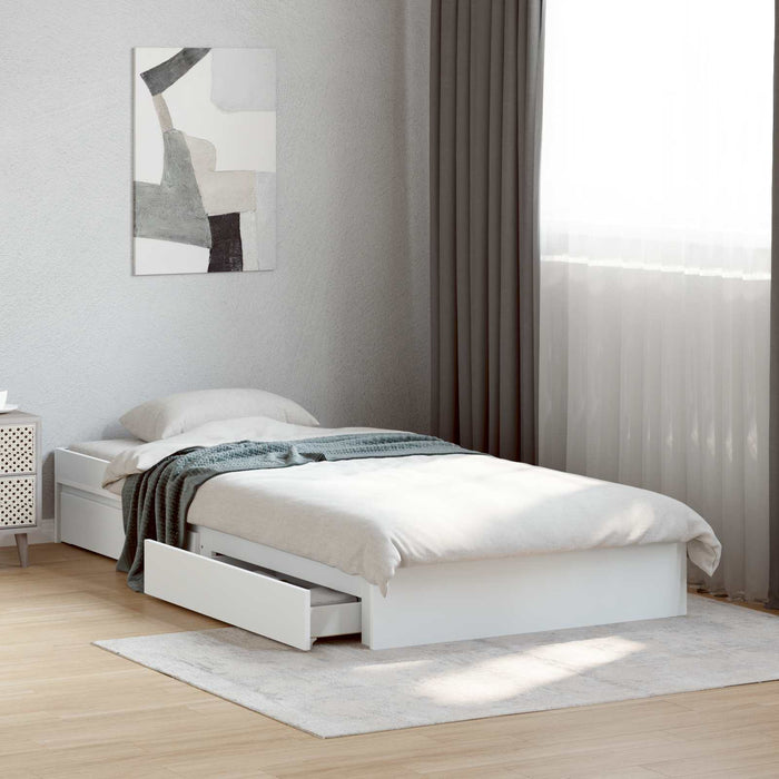 Cadru de pat cu depozitare Alb 80 x 200 cm Lemn prelucrat WALTI