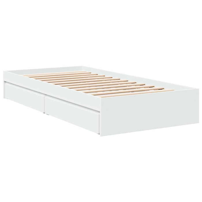 Cadru de pat cu depozitare Alb 80 x 200 cm Lemn prelucrat WALTI