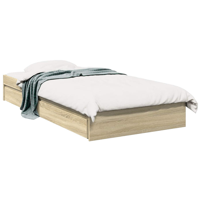 Cadru de pat cu depozitare cu sertar Stejar Sonoma 80 x 200 cm WALTI
