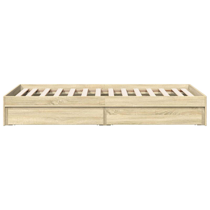 Cadru de pat cu depozitare cu sertar Stejar Sonoma 80 x 200 cm WALTI