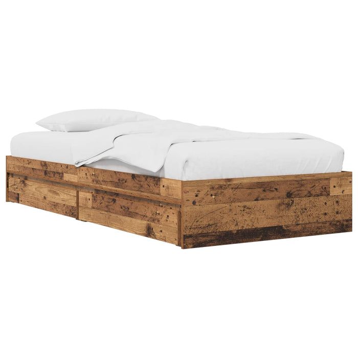 Cadru de pat cu depozitare cu sertar Lemn vechi 80 x 200 cm WALTI
