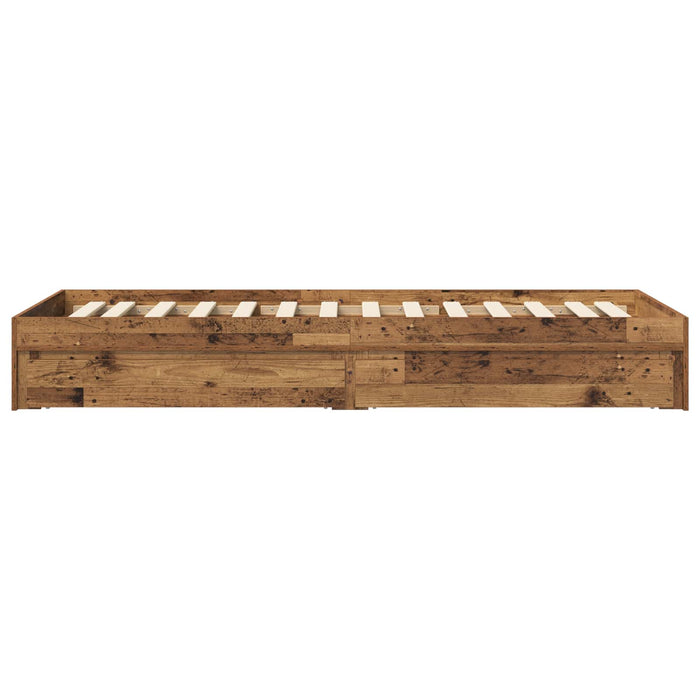 Cadru de pat cu depozitare cu sertar Lemn vechi 80 x 200 cm WALTI