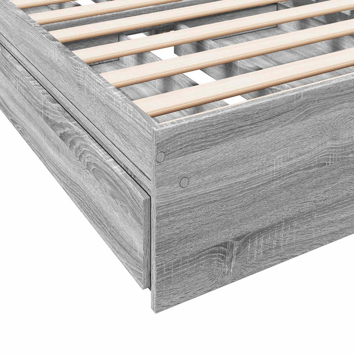 Cadru de pat cu depozitare cu sertar Sonoma gri 80 x 200 cm WALTI