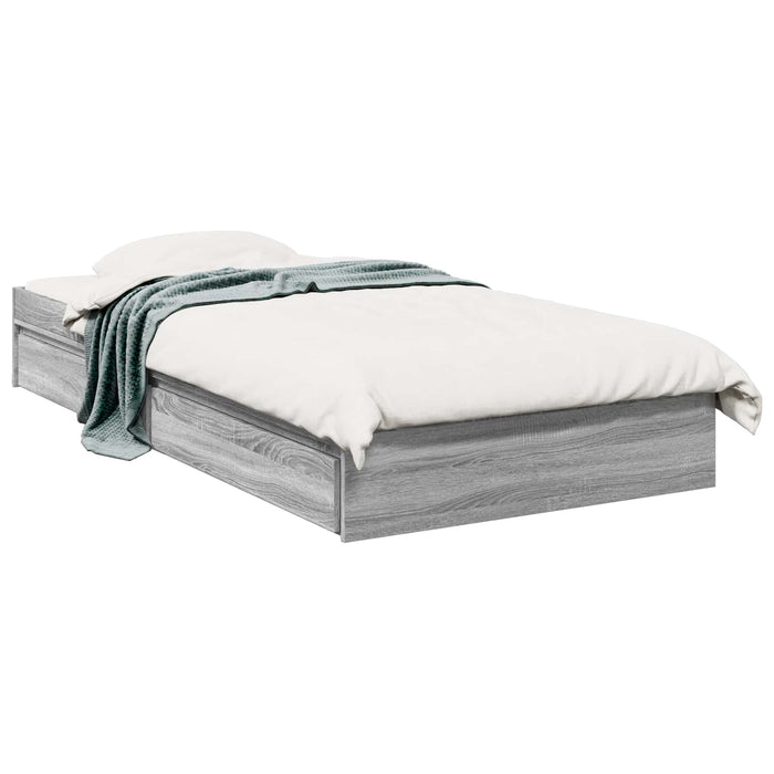 Cadru de pat cu depozitare cu sertar Sonoma gri 80 x 200 cm WALTI