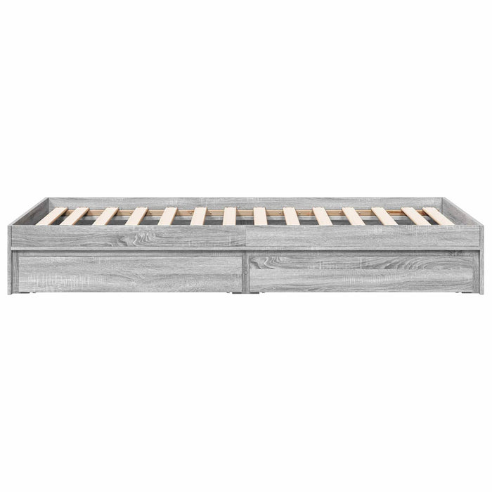 Cadru de pat cu depozitare cu sertar Sonoma gri 80 x 200 cm WALTI