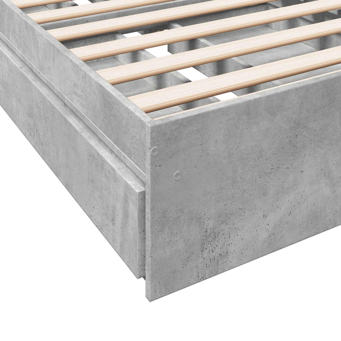 Cadru de pat cu depozitare Gri Beton 80 x 200 cm Lemn prelucrat WALTI