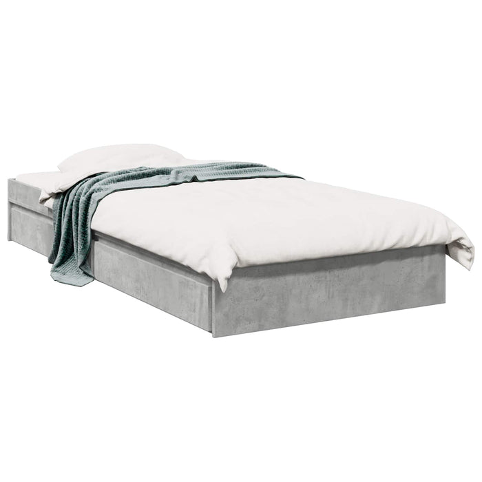 Cadru de pat cu depozitare Gri Beton 80 x 200 cm Lemn prelucrat WALTI