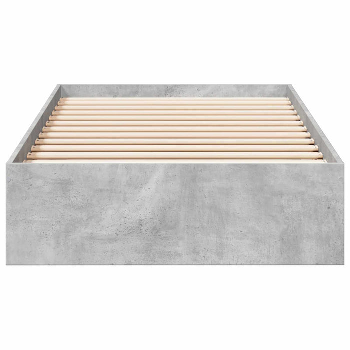 Cadru de pat cu depozitare Gri Beton 80 x 200 cm Lemn prelucrat WALTI