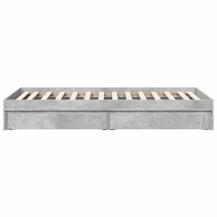 Cadru de pat cu depozitare Gri Beton 80 x 200 cm Lemn prelucrat WALTI