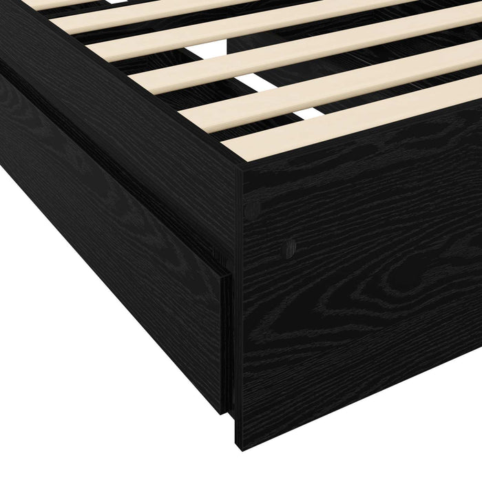 Cadru de pat cu depozitare cu sertar Stejar Negru 80 x 200 cm WALTI