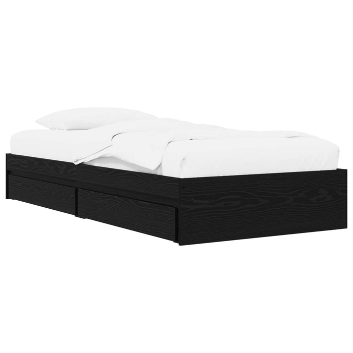 Cadru de pat cu depozitare cu sertar Stejar Negru 80 x 200 cm WALTI
