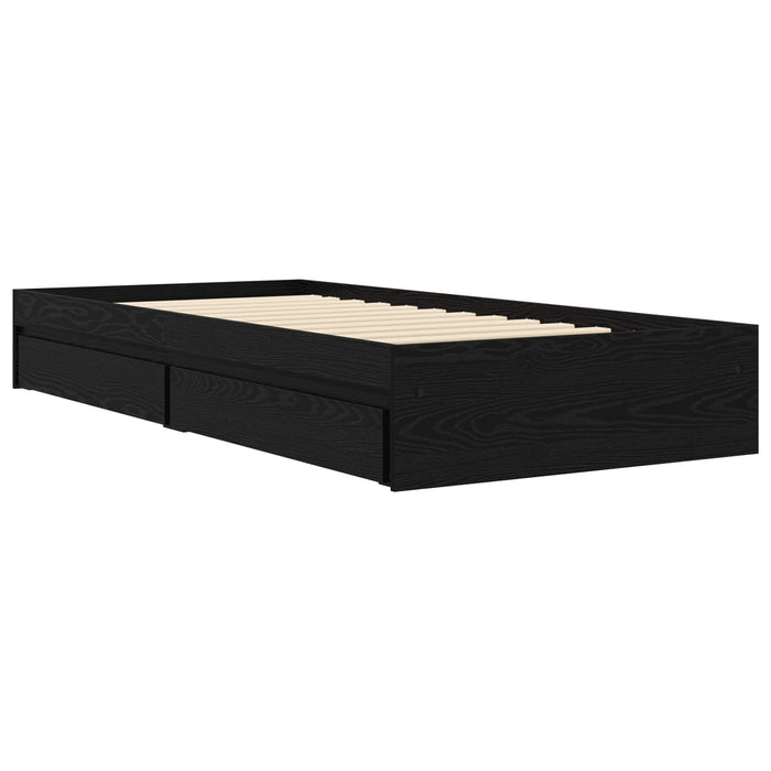 Cadru de pat cu depozitare cu sertar Stejar Negru 80 x 200 cm WALTI