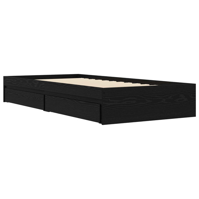 Cadru de pat cu depozitare cu sertar Stejar Negru 80 x 200 cm WALTI