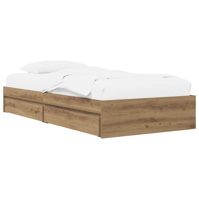 Cadru de pat cu depozitare Stejar artizanal 80 x 200 cm WALTI