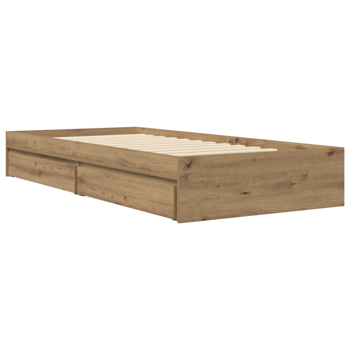 Cadru de pat cu depozitare Stejar artizanal 80 x 200 cm WALTI