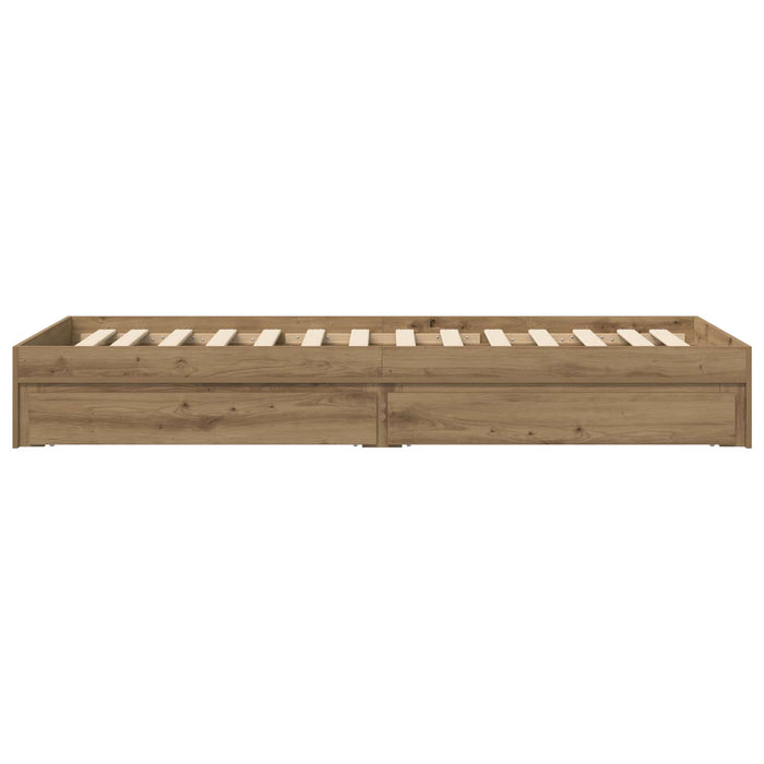 Cadru de pat cu depozitare Stejar artizanal 80 x 200 cm WALTI