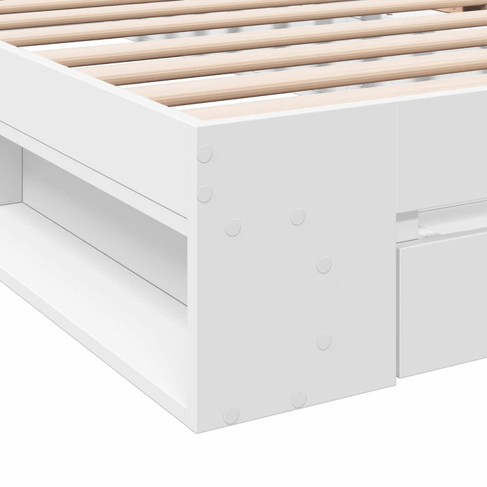 Cadru de pat cu depozitare Alb 80 x 200 cm Lemn prelucrat WALTI